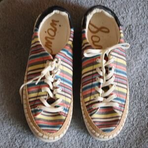 Sam Edelman Colorful Striped Lace-Up Sneakers